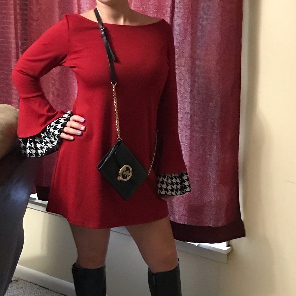 Red mini dress